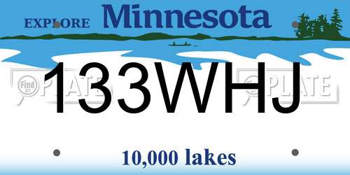 133WHJ Minnesota License Plate