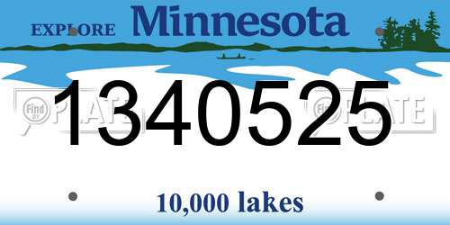 1340525 Minnesota License Plate