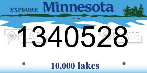 1340528 Minnesota License Plate