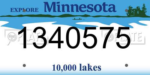 1340575 Minnesota License Plate