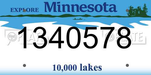 1340578 Minnesota License Plate