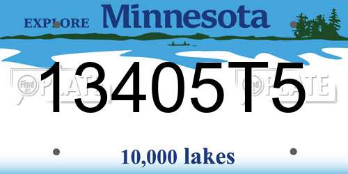 13405T5 Minnesota License Plate