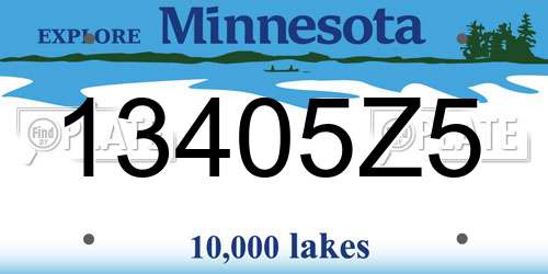 13405Z5 Minnesota License Plate