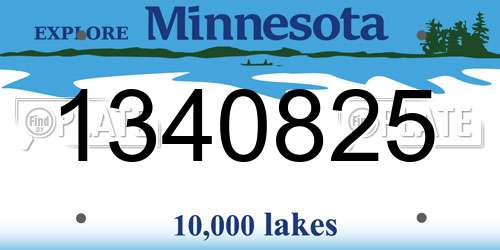 1340825 Minnesota License Plate