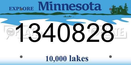 1340828 Minnesota License Plate