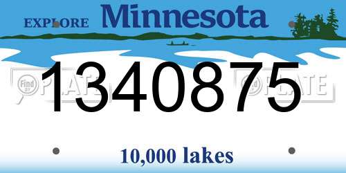 1340875 Minnesota License Plate