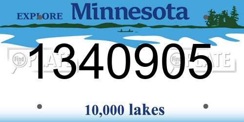 1340905 Minnesota License Plate