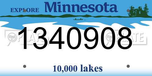 1340908 Minnesota License Plate