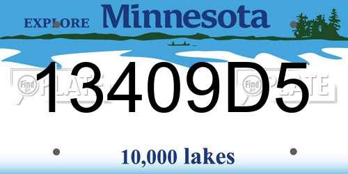 13409D5 Minnesota License Plate