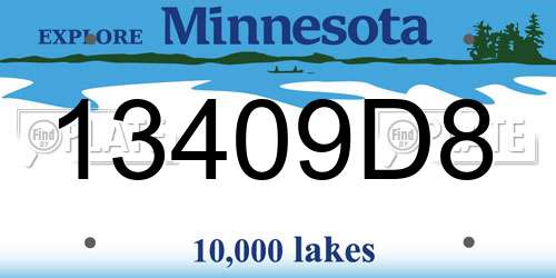 13409D8 Minnesota License Plate