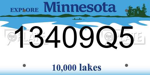13409Q5 Minnesota License Plate