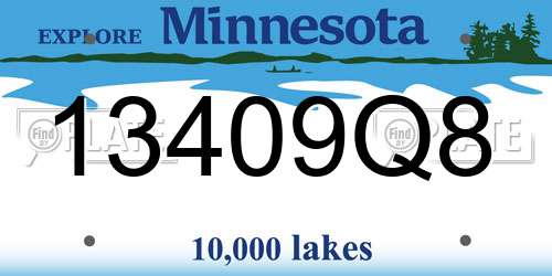 13409Q8 Minnesota License Plate