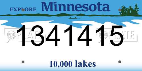 1341415 Minnesota License Plate
