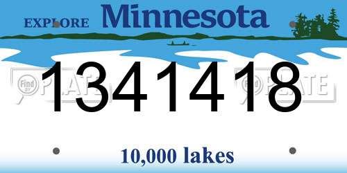 1341418 Minnesota License Plate