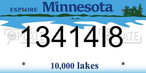 13414I8 Minnesota License Plate