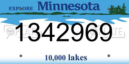 1342969 Minnesota License Plate