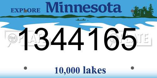 1344165 Minnesota License Plate