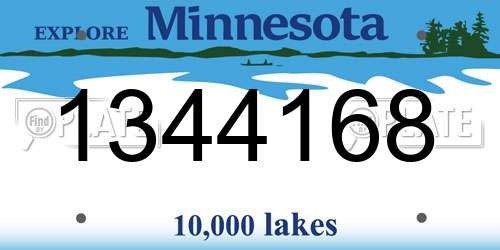 1344168 Minnesota License Plate