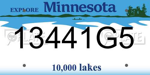 13441G5 Minnesota License Plate