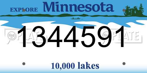 1344591 Minnesota License Plate