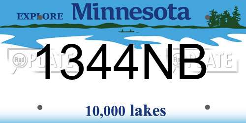 1344NB Minnesota License Plate