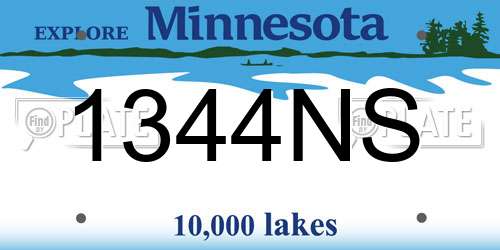 1344NS Minnesota License Plate