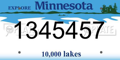1345457 Minnesota License Plate