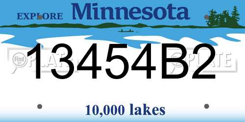 13454B2 Minnesota License Plate