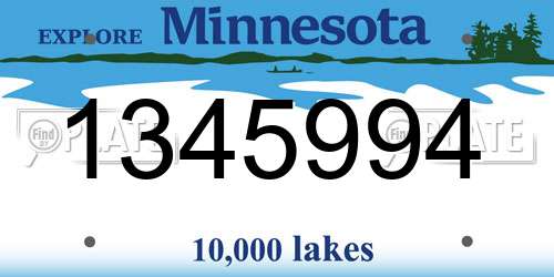 1345994 Minnesota License Plate