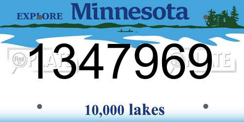 1347969 Minnesota License Plate