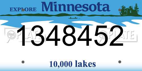 1348452 Minnesota License Plate