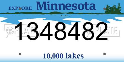 1348482 Minnesota License Plate