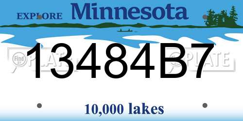 13484B7 Minnesota License Plate
