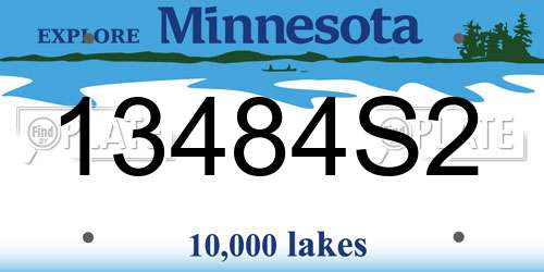 13484S2 Minnesota License Plate