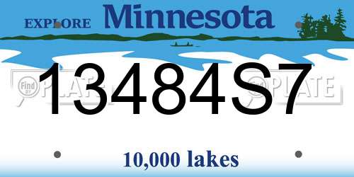 13484S7 Minnesota License Plate