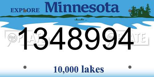 1348994 Minnesota License Plate