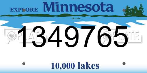 1349765 Minnesota License Plate