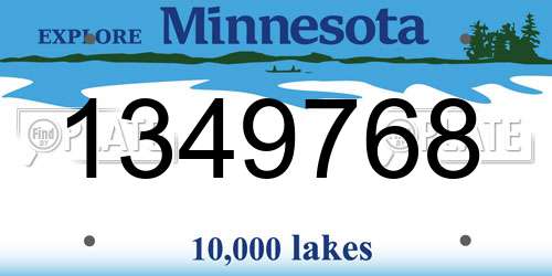 1349768 Minnesota License Plate