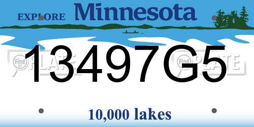 13497G5 Minnesota License Plate