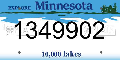 1349902 Minnesota License Plate