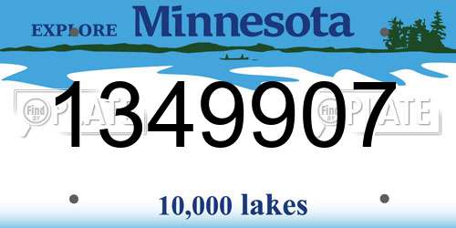 1349907 Minnesota License Plate