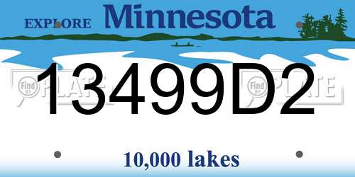 13499D2 Minnesota License Plate
