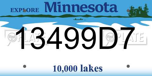 13499D7 Minnesota License Plate