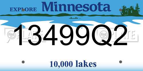 13499Q2 Minnesota License Plate