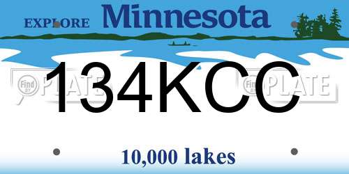 134KCC Minnesota License Plate