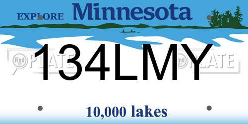 134LMY Minnesota License Plate
