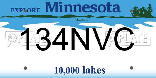 134NVC Minnesota License Plate