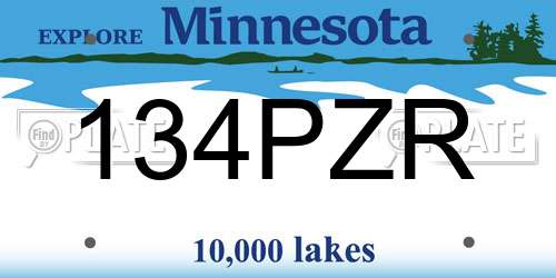 134PZR Minnesota License Plate