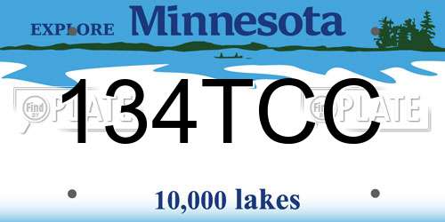 134TCC Minnesota License Plate