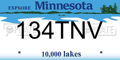 134TNV Minnesota License Plate